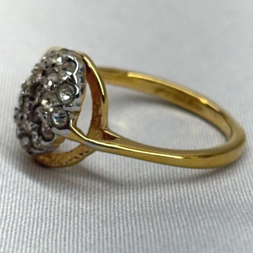 Unbranded Cluster Ring Womens Size 7.5 Gold Good 14k Gold Filled Oval Pave